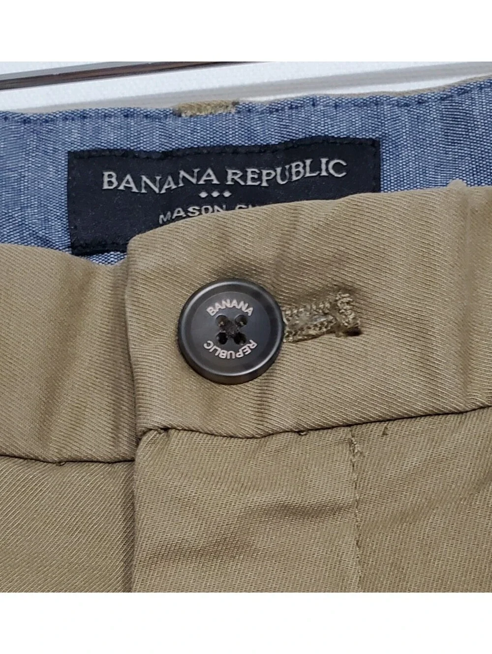 Banana Republic sz 32x30 Mason straight chino pants green stretch preppy casual